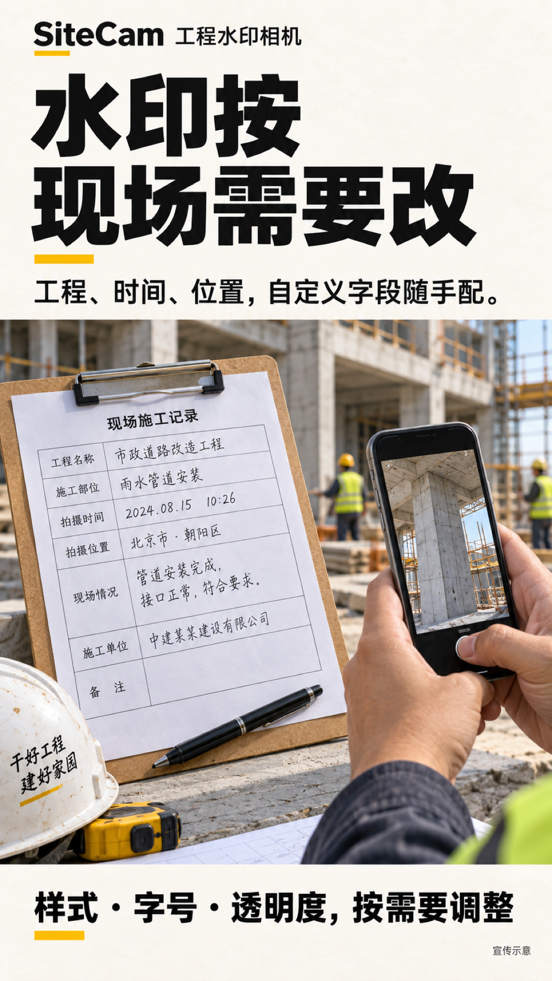 水印按现场需要改